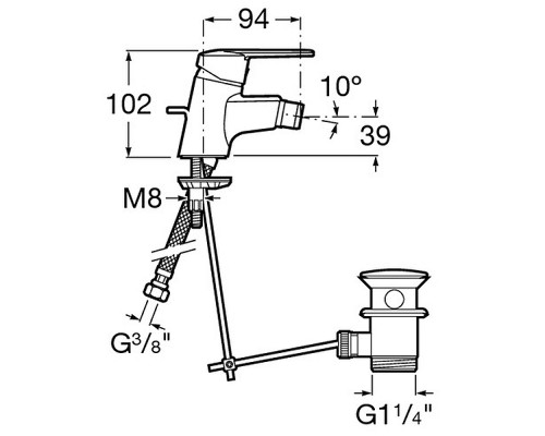Смеситель для биде Roca Victoria 5A6N25C0M Хром