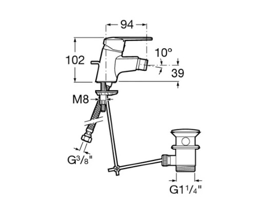 Смеситель для биде Roca Victoria 5A6N25C0M Хром
