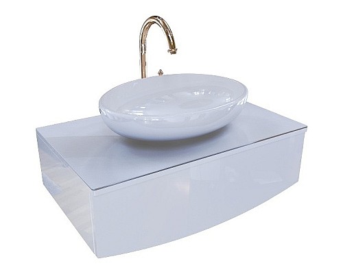 Тумба под раковину 1MarKa Nega 80П Ц0000002813 подвесная Белый глянец