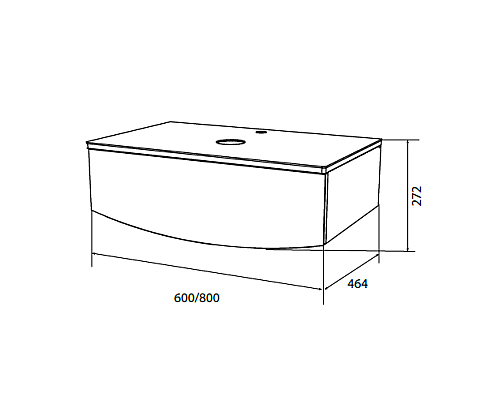 Тумба под раковину 1MarKa Nega 80П Ц0000002813 подвесная Белый глянец