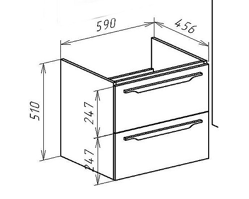 Тумба под раковину Bellezza Луиджи 60 4639209000458 2 ящика подвесная Капучино