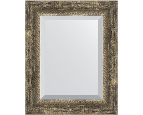 Зеркало Evoform Exclusive 53х43 BY 3356 с фацетом в багетной раме - Старое дерево с плетением 70 мм