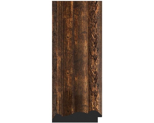 Зеркало Evoform Exclusive Floor 207х117 BY 6180 с фацетом в багетной раме - Состаренное дерево с орнаментом 120 мм