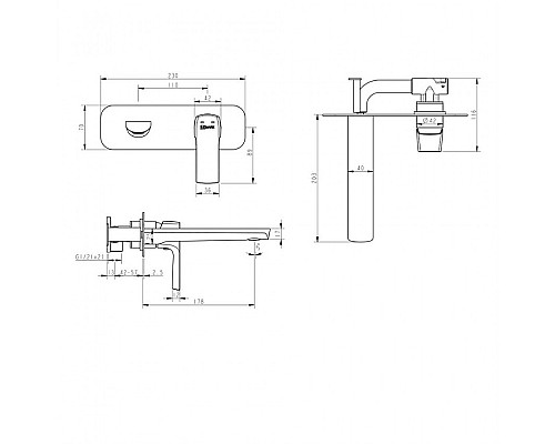 Смеситель для раковины Lemark Ursus LM7226BL Черный
