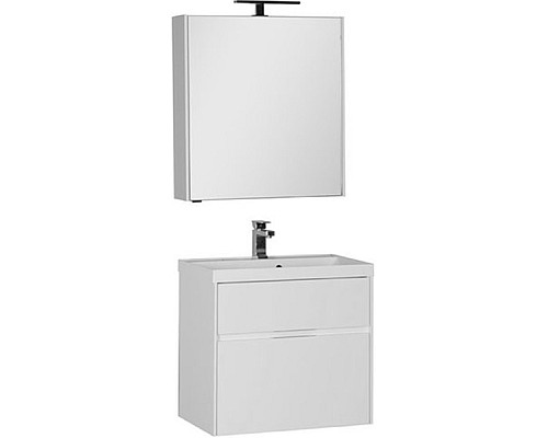 Тумба под раковину Aquanet Латина 60 179934 подвесная 2 ящика Белая