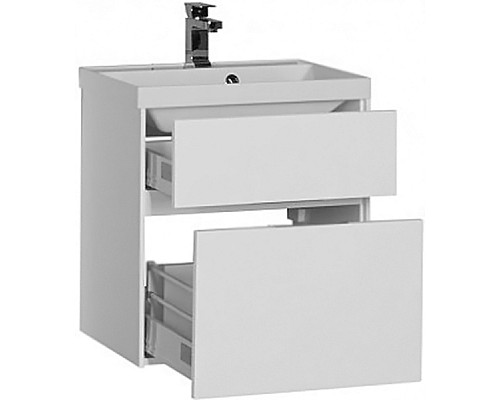 Тумба под раковину Aquanet Латина 60 179934 подвесная 2 ящика Белая