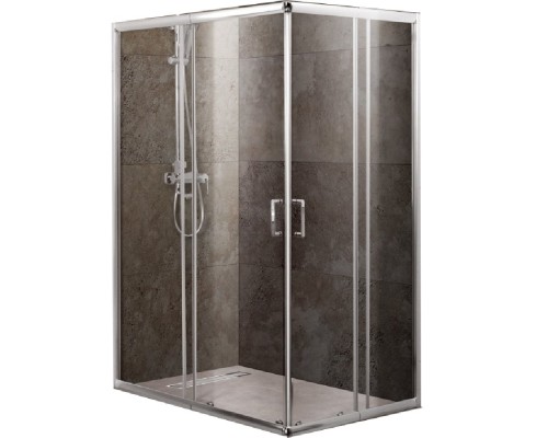 Душевая стенка BelBagno Unique FIX 80 профиль Хром стекло прозрачное