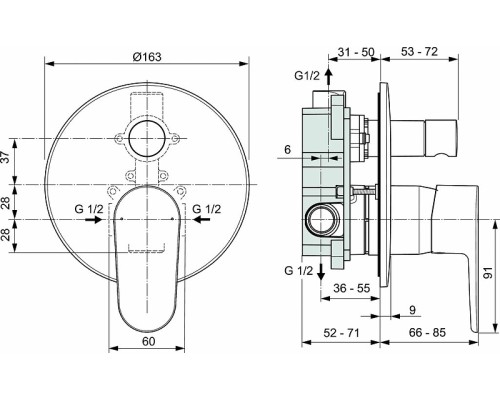 Смеситель для душа Ideal Standard Cerafine Model O A7193XG Silk Black