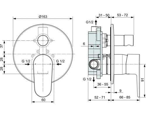Смеситель для душа Ideal Standard Cerafine Model O A7193XG Silk Black