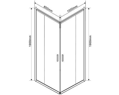 Душевой уголок Vincea Garda VSS-1G8010CL 100х80 профиль Хром стекло прозрачное