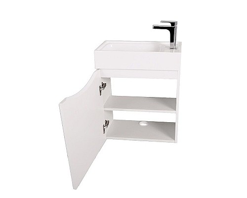 Тумба под раковину Art&Max Liberty-500-1D-SO-BL-L подвесная Белый глянец