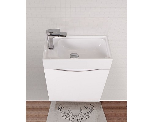 Тумба под раковину Art&Max Liberty-500-1D-SO-BL-L подвесная Белый глянец