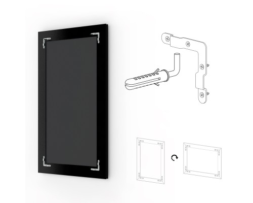 Зеркало Evoform Exclusive 86х56 BY 1140 с фацетом в багетной раме - Алюминий 90 мм