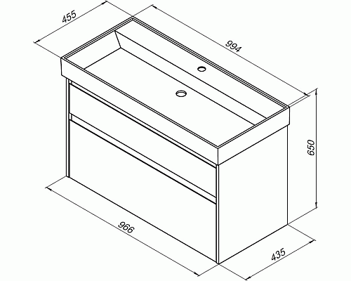 Тумба под раковину Aquanet Nova Lite 100 242581 подвесная Белая