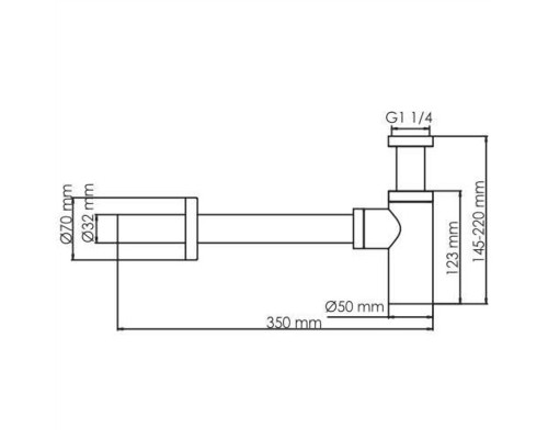 Сифон для раковины WasserKRAFT Glan A171 Черный глянец