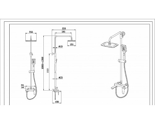 Душевая система Bravat Arden F6351385CP-A1-RUS Хром