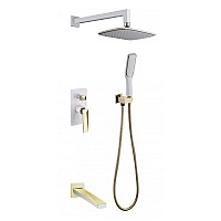 Смеситель встроенный с изливом БЕЛЫЙЗОЛОТО