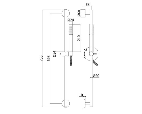 Душевой гарнитур Paffoni Life ZSAL135NO