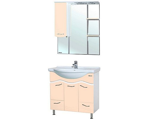 Зеркало со шкафом Bellezza Мари 75 R 4612912001226 с подсветкой Бежевое