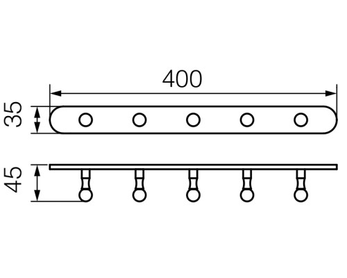 Планка с 5-ю крючками Veragio Gialetta L40, хром