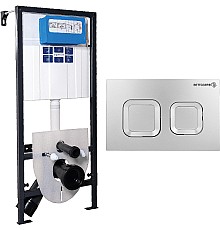 Инсталляция Pestan Sava Fix Slim SET40006472 для унитаза с клавишей смыва Хром матовый