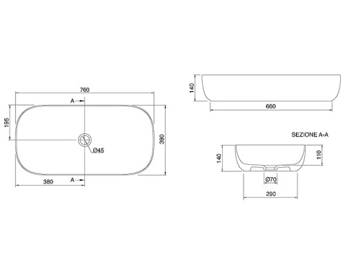 Раковина-чаша Scarabeo Glam 76 1803 Белая
