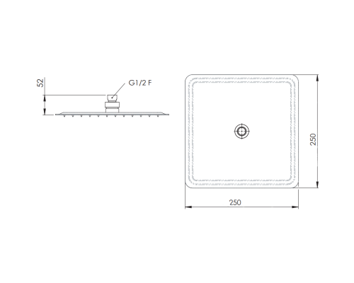 Верхний душ Remer 357UFD25X Хром
