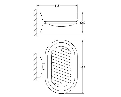 Держатель с мыльницей (пластик; хром) FBS STA 010
