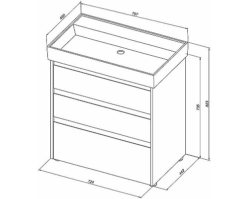Тумба под раковину Aquanet Nova Lite 75 302474 Дуб рустикальный