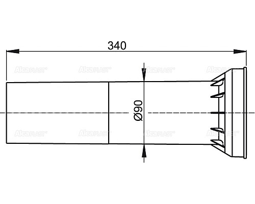 Выпускной патрубок для унитаза Alcaplast M148 Черная