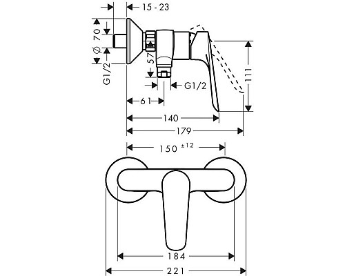 Смеситель для душа Hansgrohe Logis E 71602000