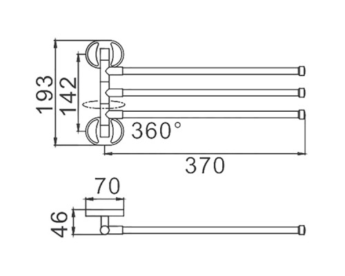 Полотенцедержатель Frap F19 F1913 поворотный Хром
