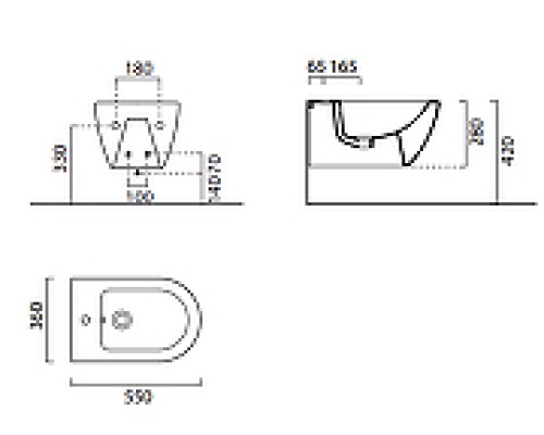 Биде GSI Pura 8865111 подвесное Белое глянцевое