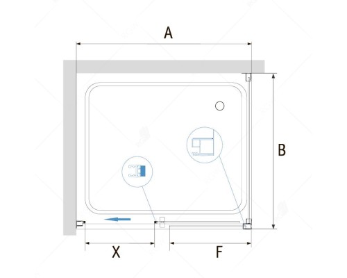 Душевой уголок RGW Passage PA-76 140х100 35087640-11 профиль Хром стекло прозрачное