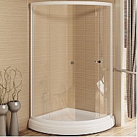 Душевой уголок Radomir 110x110 1-03-1-0-0-0050 с поддоном профиль Белый стекло прозрачное