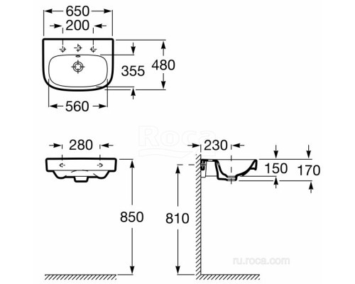 Раковина Roca Debba 65x48 325993000