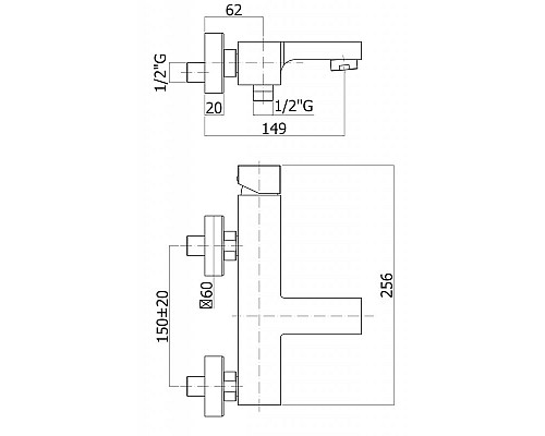 Смеситель для ванны Cezares EFFECT-VM-01