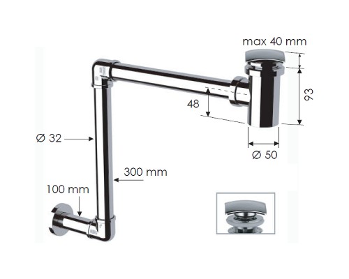 Сифон для раковины Remer 985S Хром