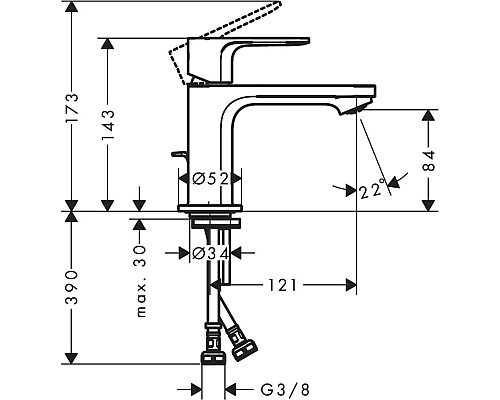 Смеситель для раковины Hansgrohe Rebris S 72510000 Хром
