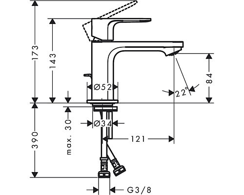 Смеситель для раковины Hansgrohe Rebris S 72510000 Хром