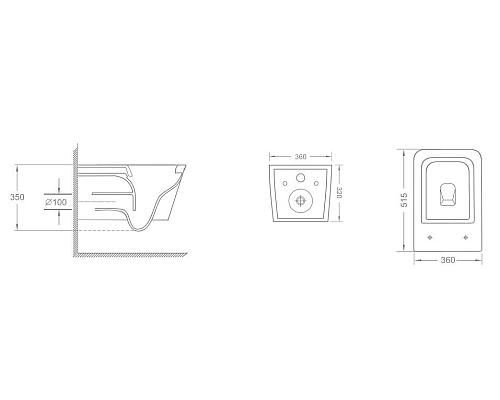 Унитаз CeramaLux NS5170 подвесной с сиденьем Микролифт
