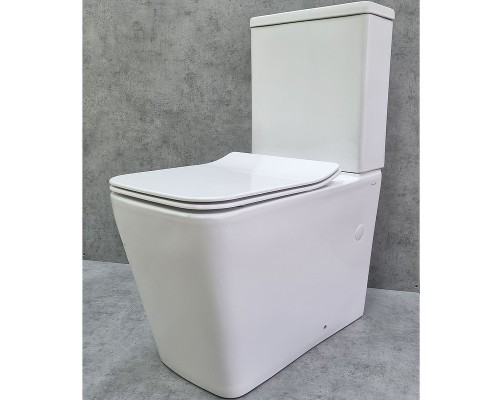 Унитаз компакт CeramaLux 2170AXMW Белый матовый с бачком и сиденьем Микролифт