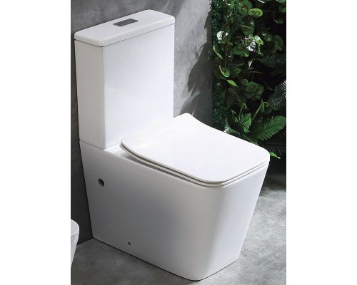 Унитаз компакт CeramaLux 2170AXMW Белый матовый с бачком и сиденьем Микролифт