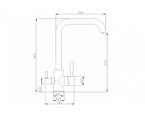 Смеситель для кухни ZORG Steel Hammer SH 715 BLACK BR