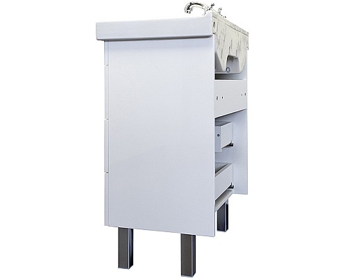 Тумба с раковиной Comforty Никосия 60Н 00-00011160 Белая глянцевая