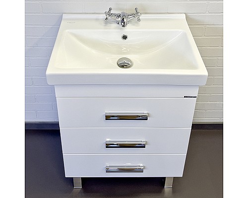 Тумба с раковиной Comforty Никосия 60Н 00-00011160 Белая глянцевая