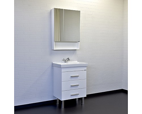 Тумба с раковиной Comforty Никосия 60Н 00-00011160 Белая глянцевая