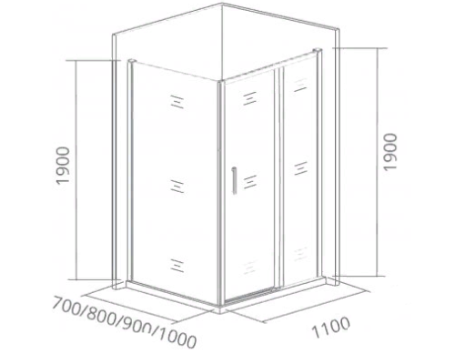 Душевая дверь Good Door Cofe WTW-110-C-B 110 профиль Черный стекло прозрачное