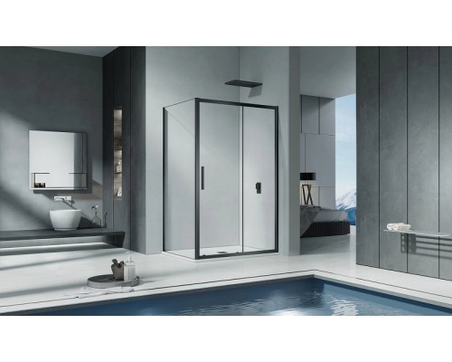 Душевая дверь Good Door Cofe WTW-110-C-B 110 профиль Черный стекло прозрачное