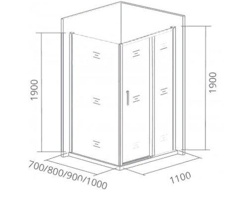 Душевая дверь Good Door Cofe WTW-110-C-B 110 профиль Черный стекло прозрачное